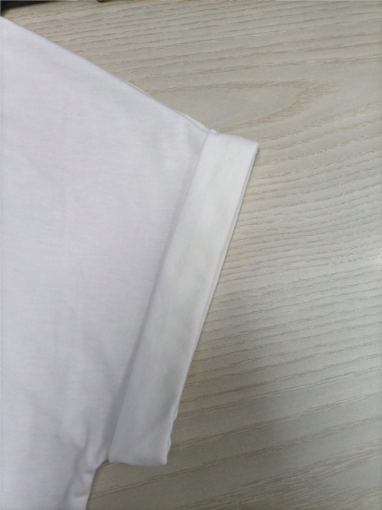 BIAŁY T-SHIRT PRINT
