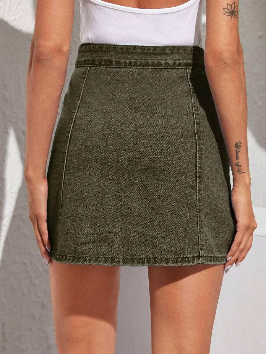 zielona mini spódnica