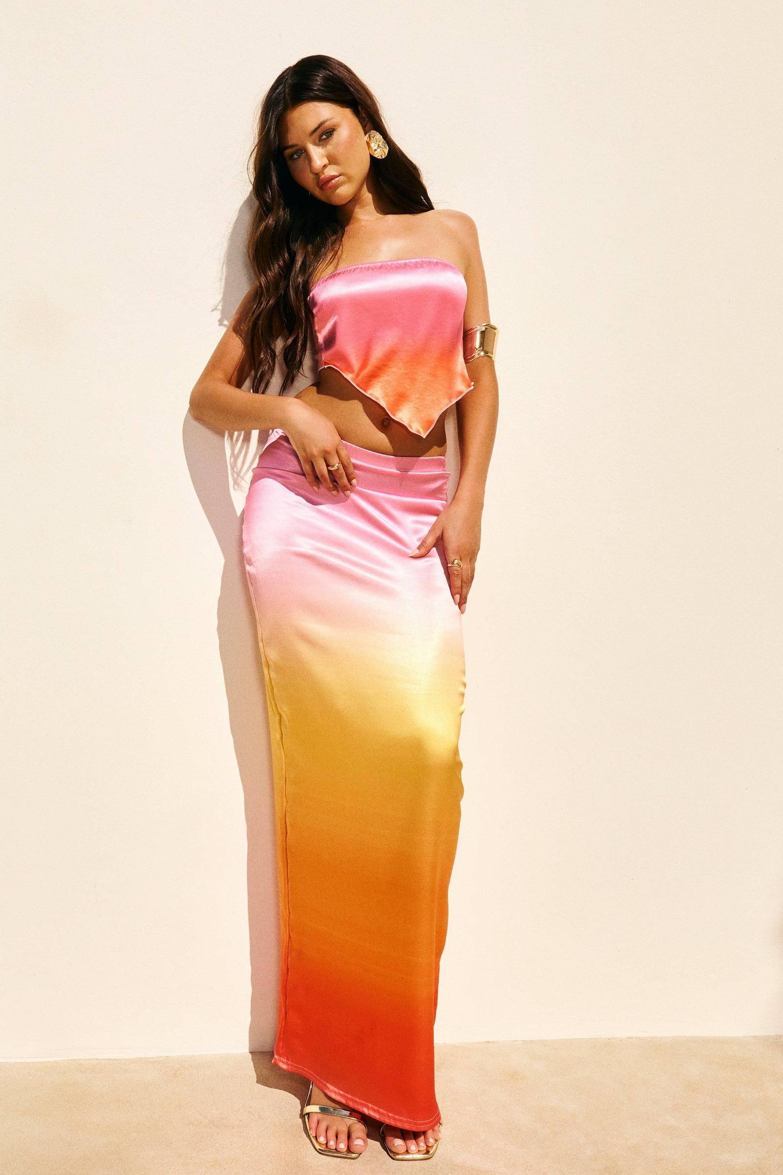 ELEGANCKA SPÓDNICA MAXI OMBREE