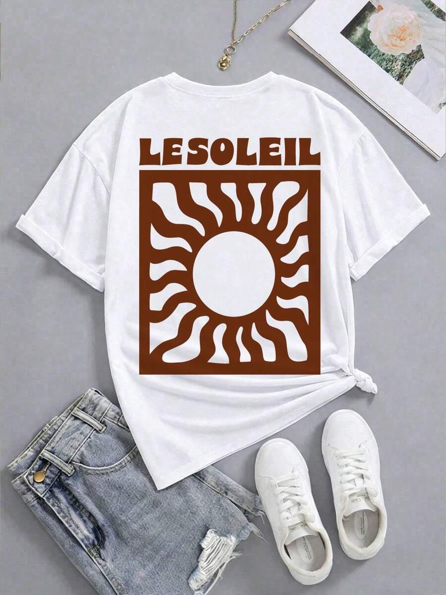 biały t-shirt print