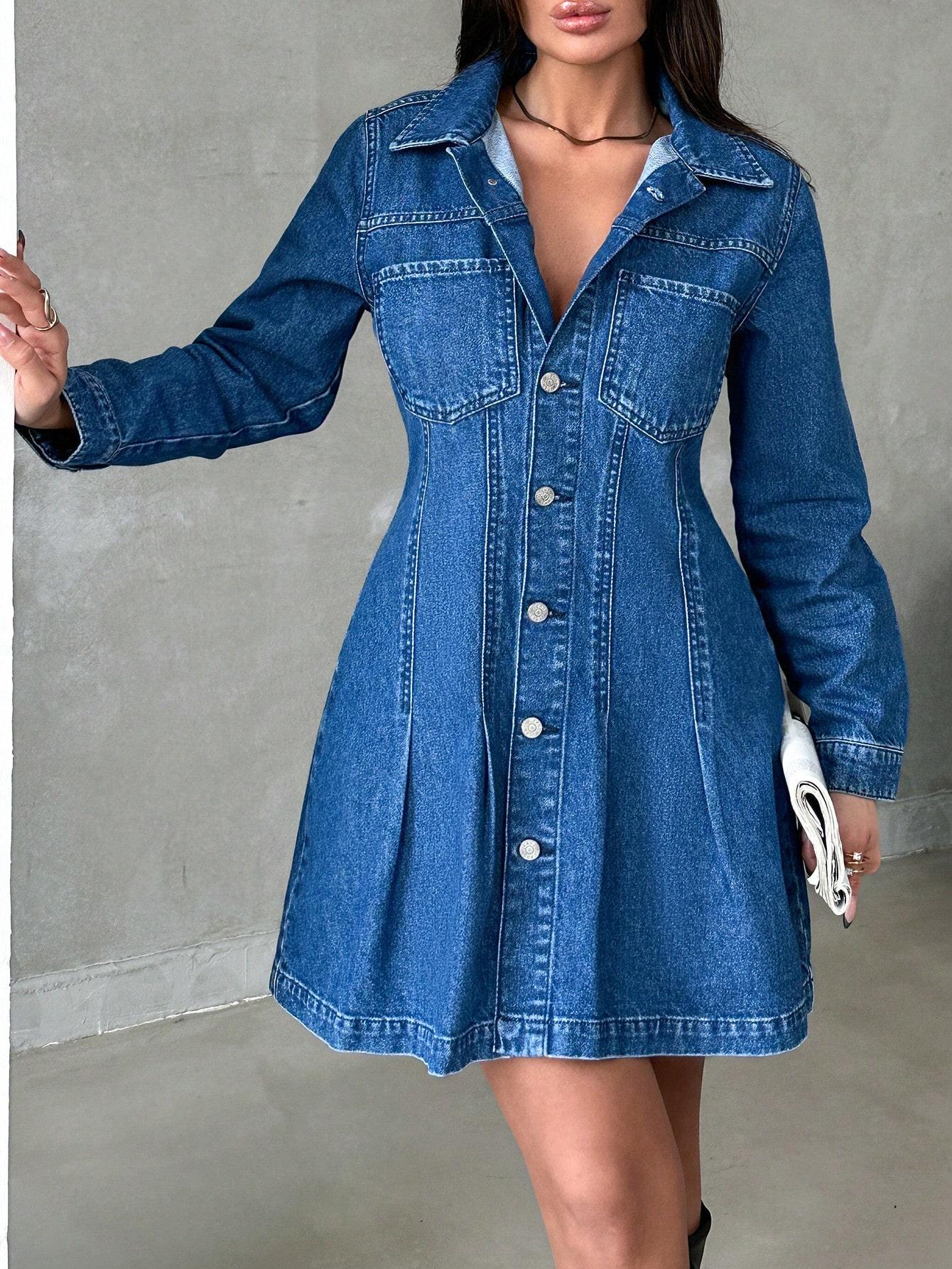 GRANATOWA SUKIENKA JEANS