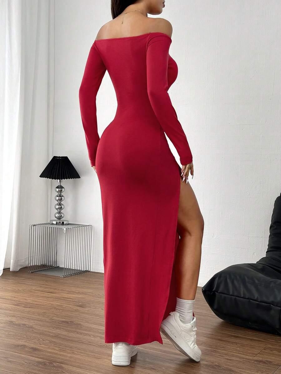 czerwona maxi sukienka 