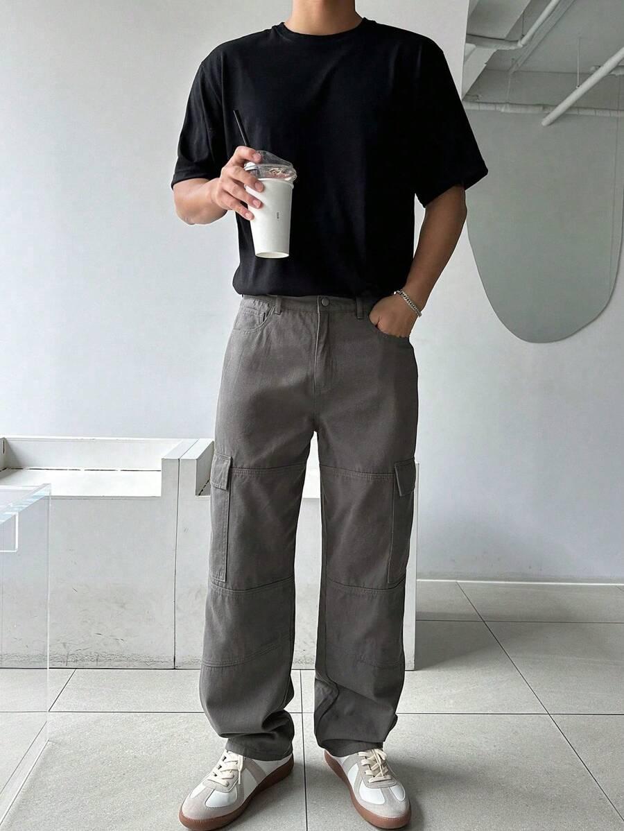 SZARE SPODNIE JEANS