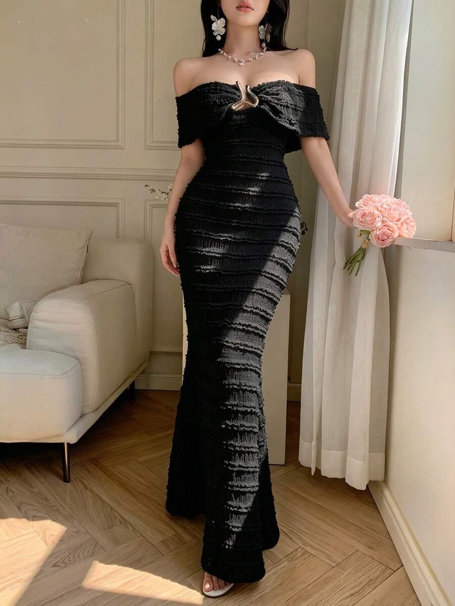 CZARNA MAXI SUKIENKA
