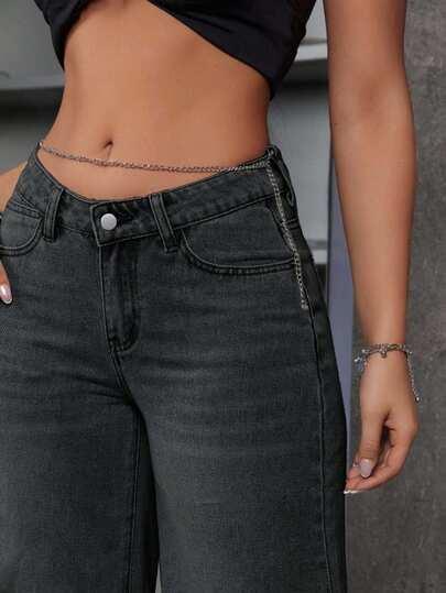 SZARE SPODNIE JEANS 
