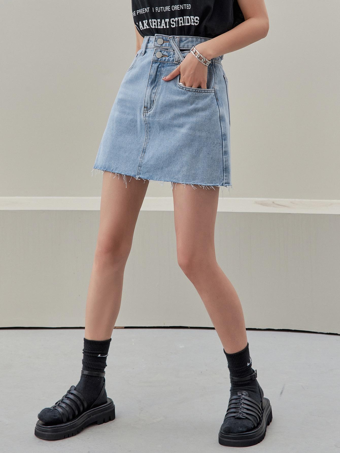 SPÓDNICA MINI JEANSOWA