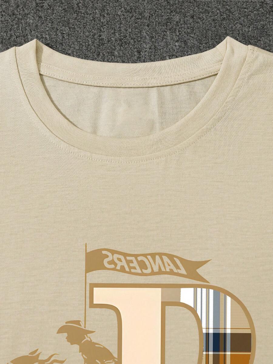 t-shirt okrągły dekolt nadruk 