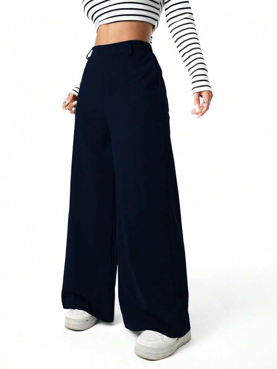 Granatowe spodnie casual