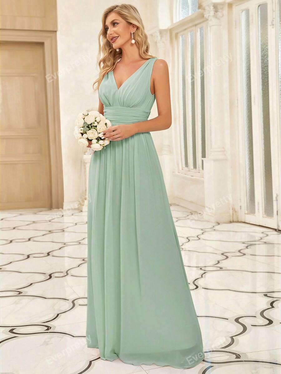 SZYFONOWA SUKIENKA MAXI V-NECK