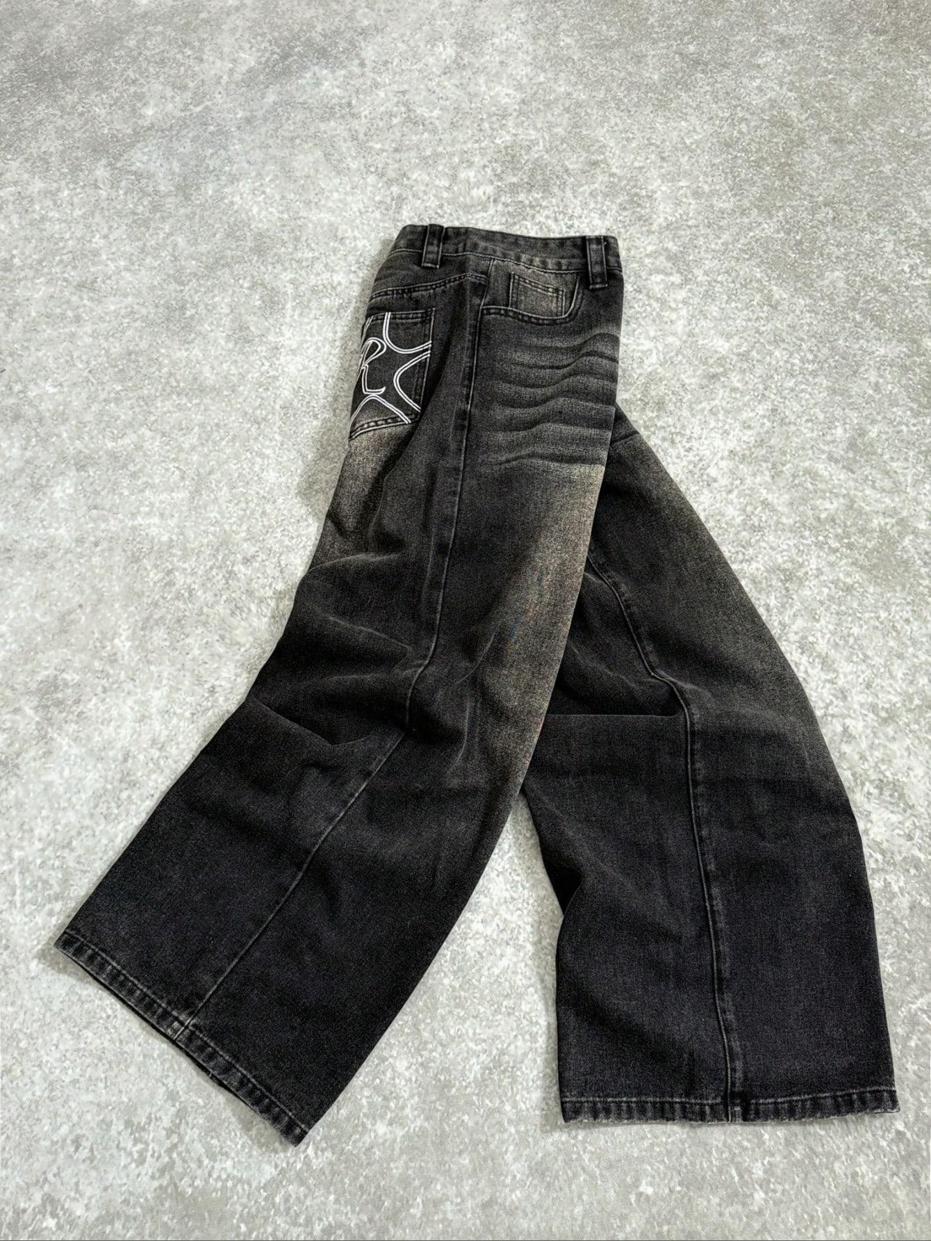 CZARNE SPODNIE JEANS