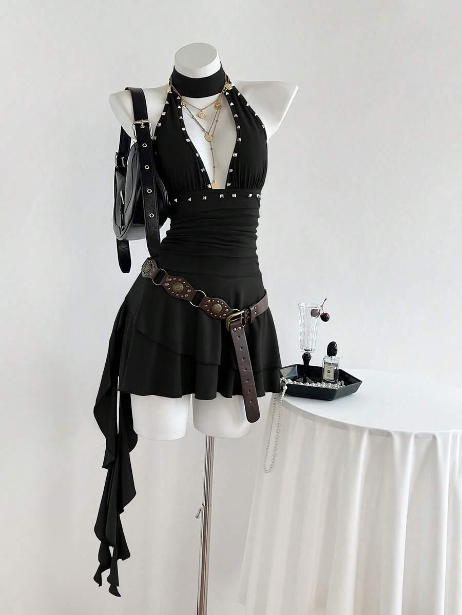 czarna mini sukienka