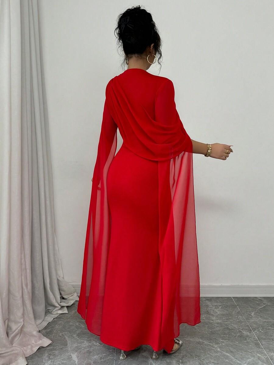 CZERWONA MAXI SUKIENKA