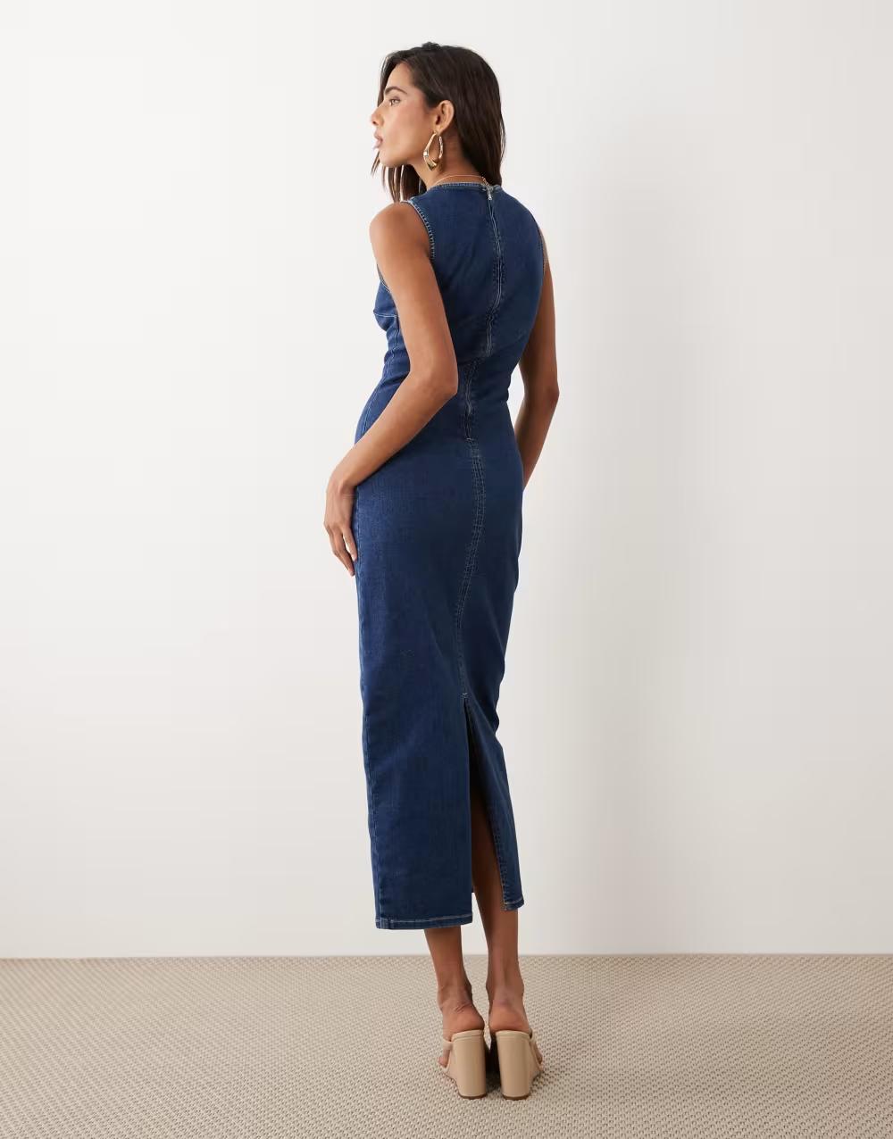 BAWEŁNIANA NIEBIESKA SUKIENKA JEANS