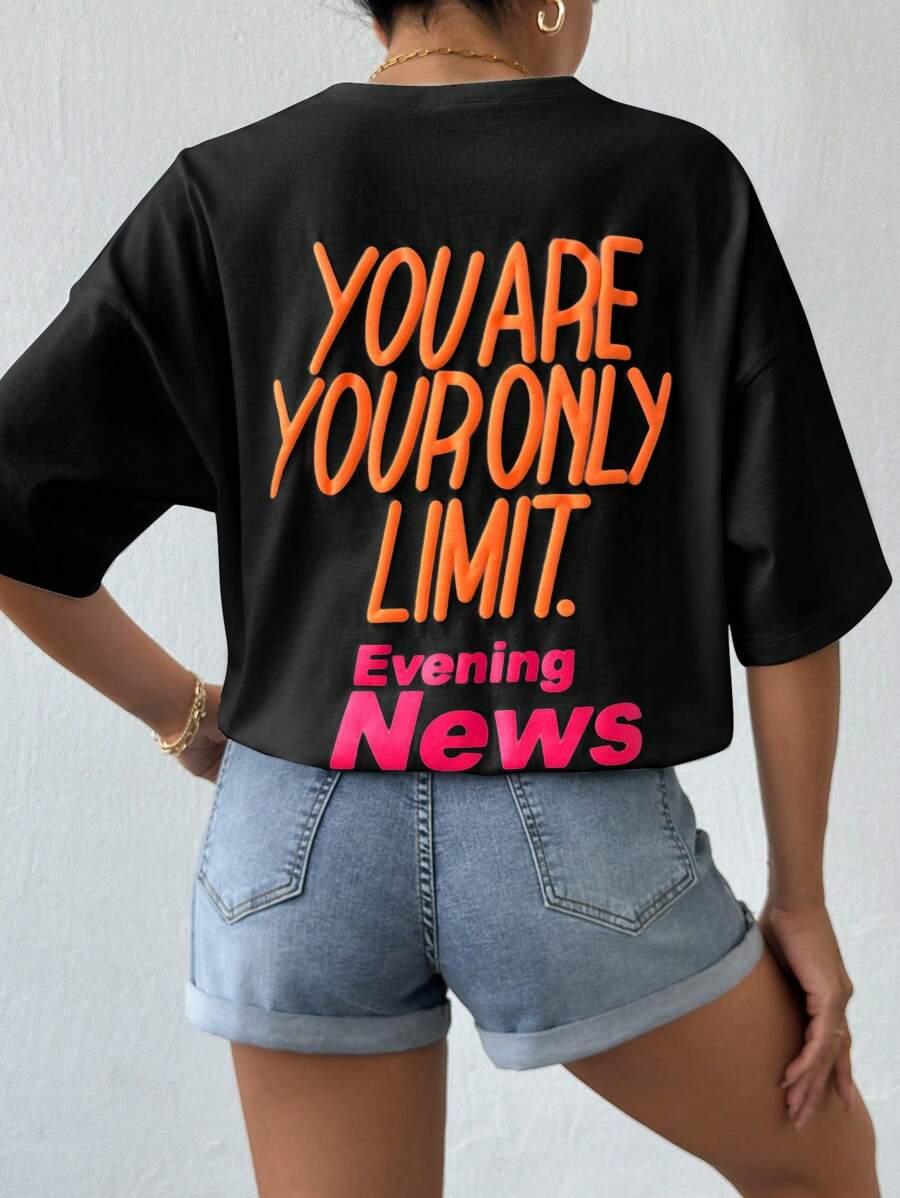 czarny t-shirt oversize