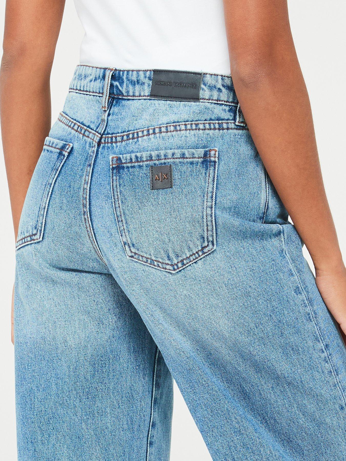 ARMANI EXCHANGE LUŹNE JEANSY Z PROSTYMI NOGAWKAMI 