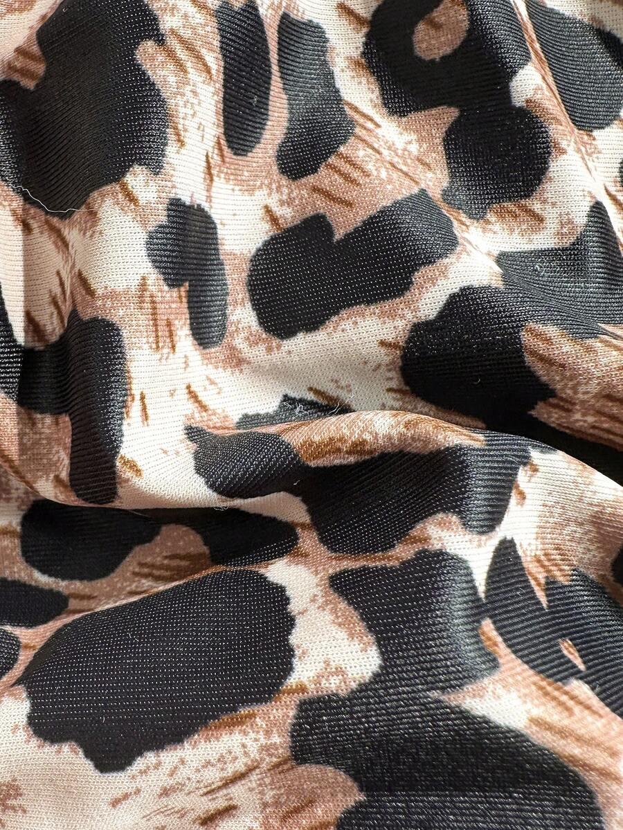 wiązany dół od bikini animal print