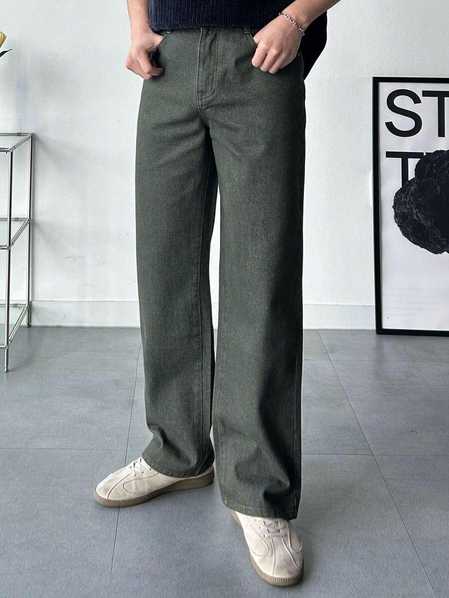 ZIELONE SPODNIE JEANS