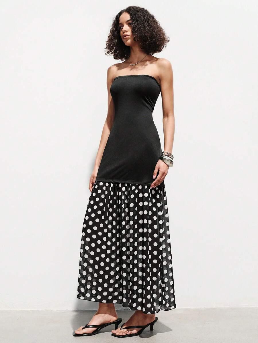 Sukienka maxi grochy