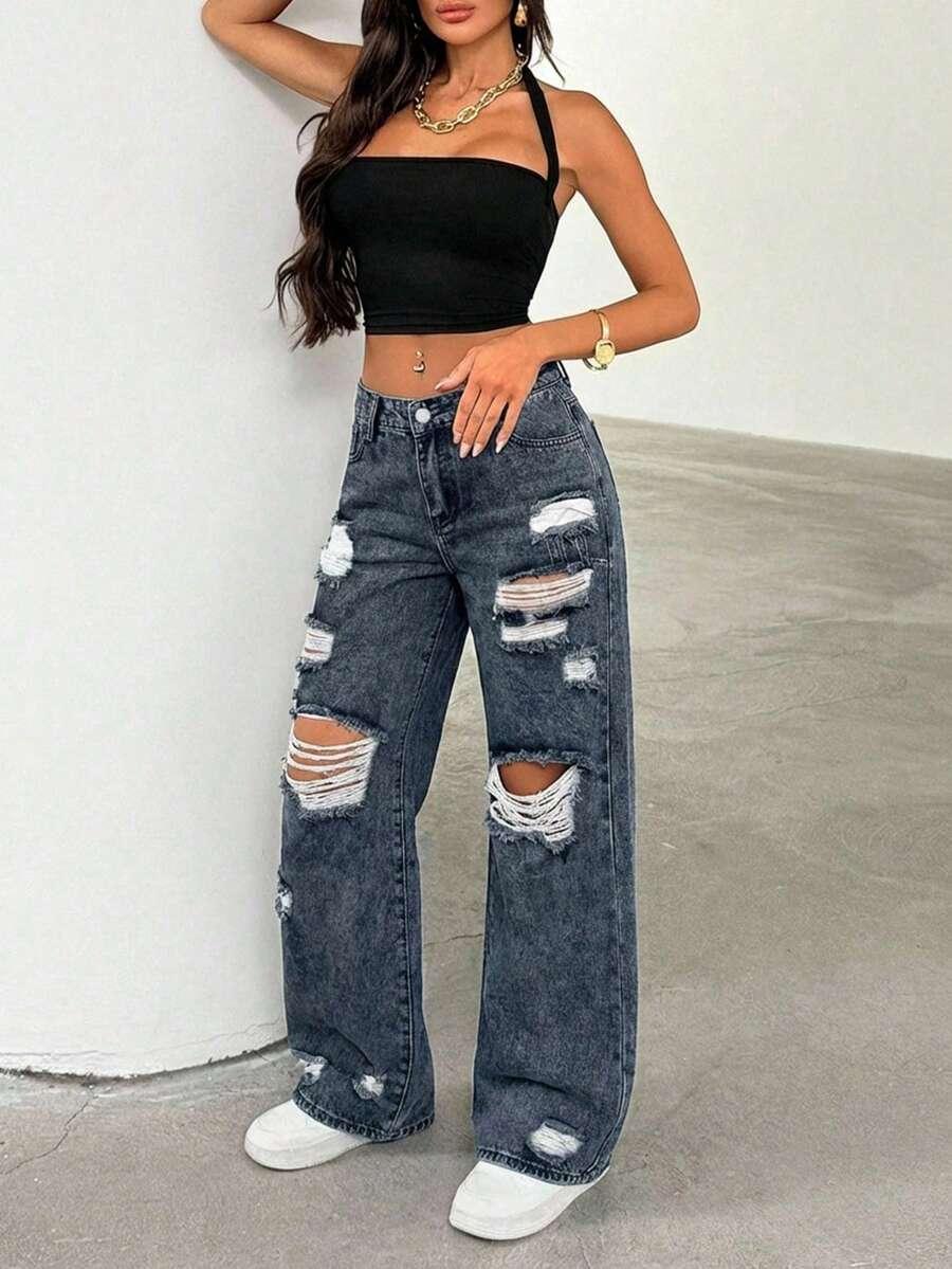 spodnie jeansowe przetarcia