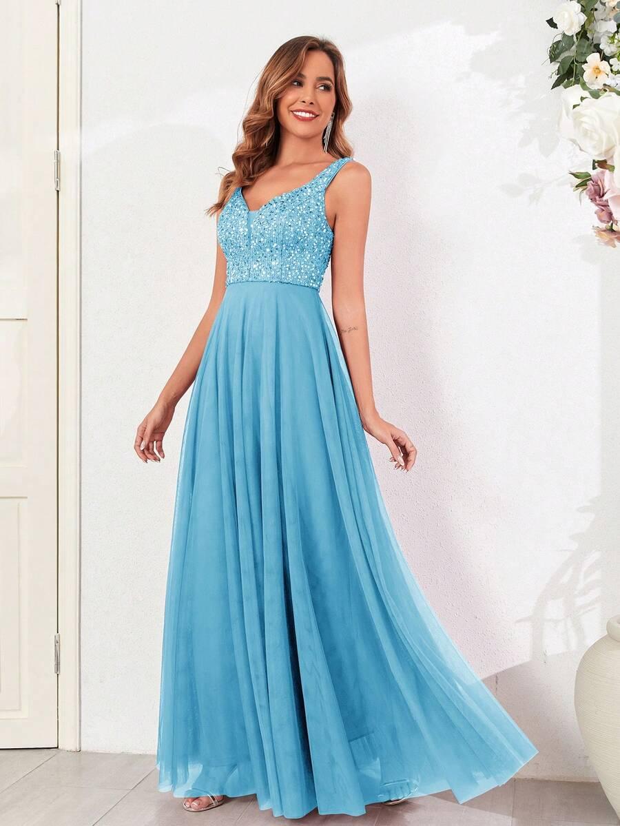 niebieska sukienka maxi 