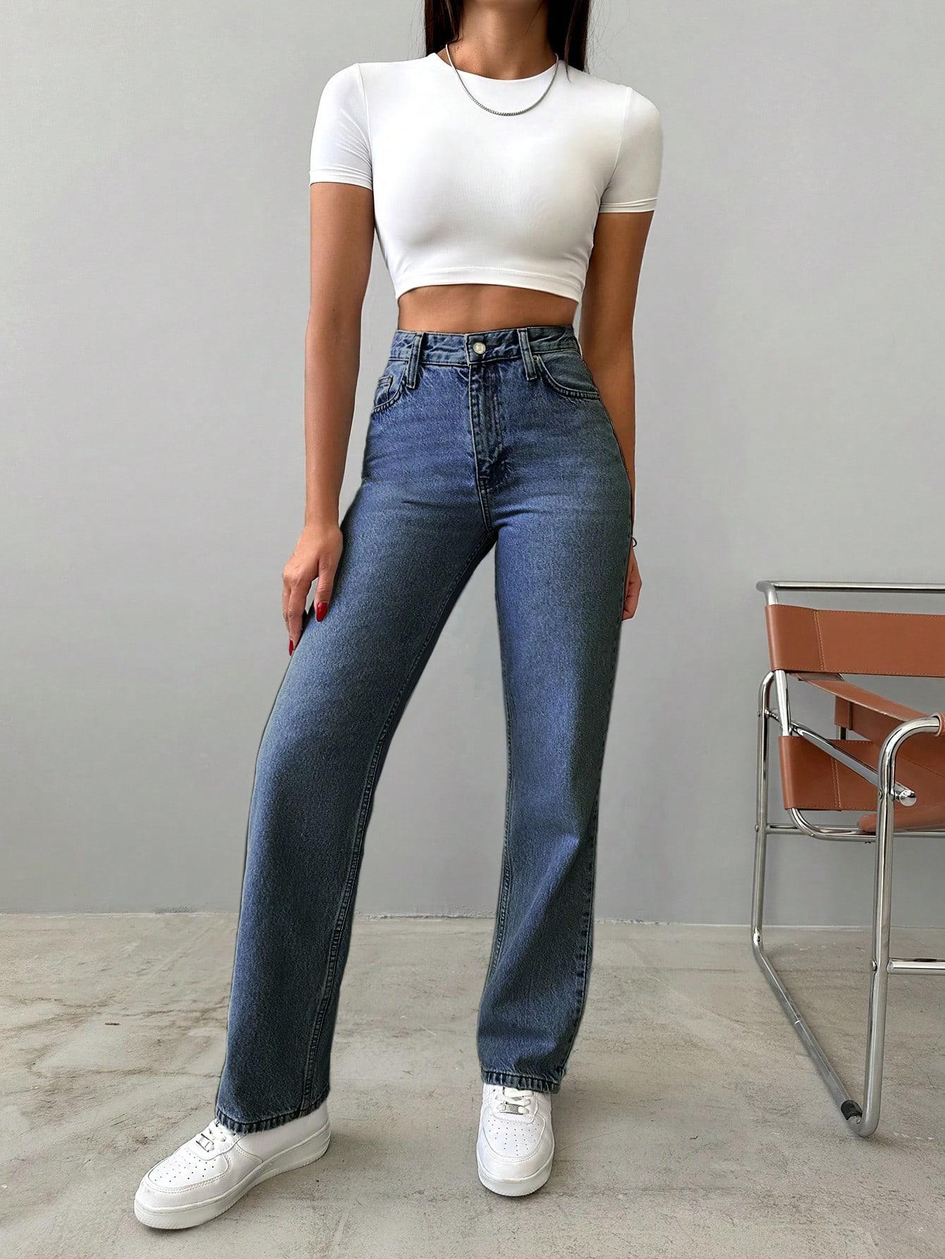 PROSTE SPODNIE JEANS WYSOKI STAN