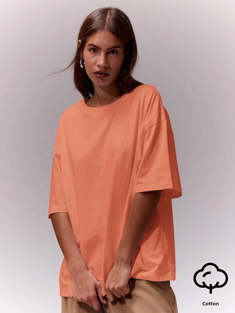 pomarańczowy t-shirt casual