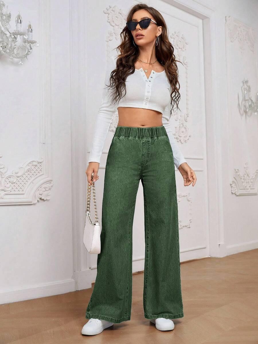ZIELONA SPODNIE JEANS