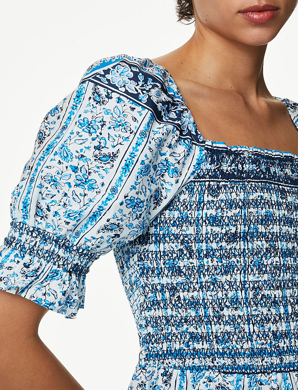 SUKIENKA KRÓTKI RĘKAW PRINT T42-7802-E4