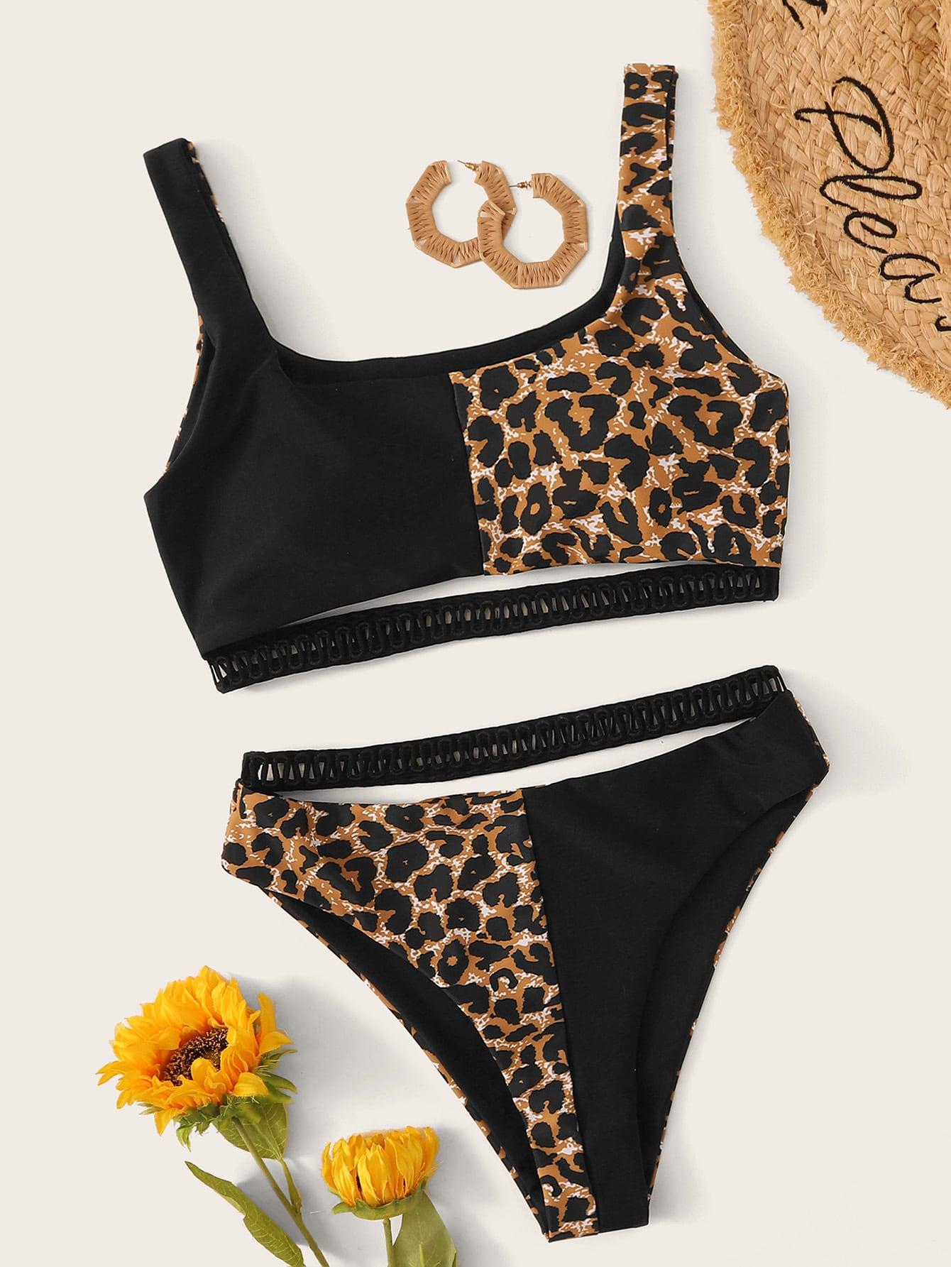 DWUCZĘŚCIOWY STRÓJ KĄPIELOWY ANIMAL PRINT