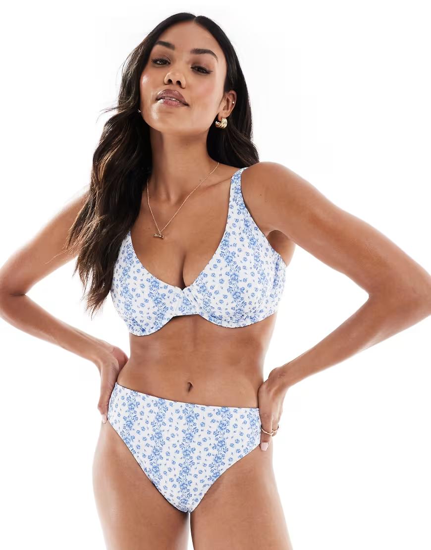 GÓRA OD BIKINI WZÓR KWIATY 