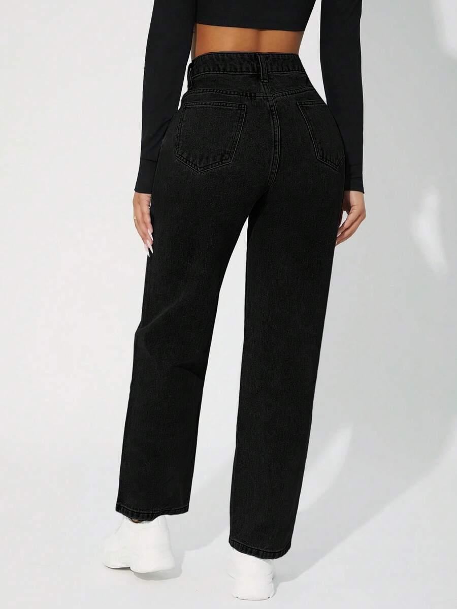 czarne jeansy casual