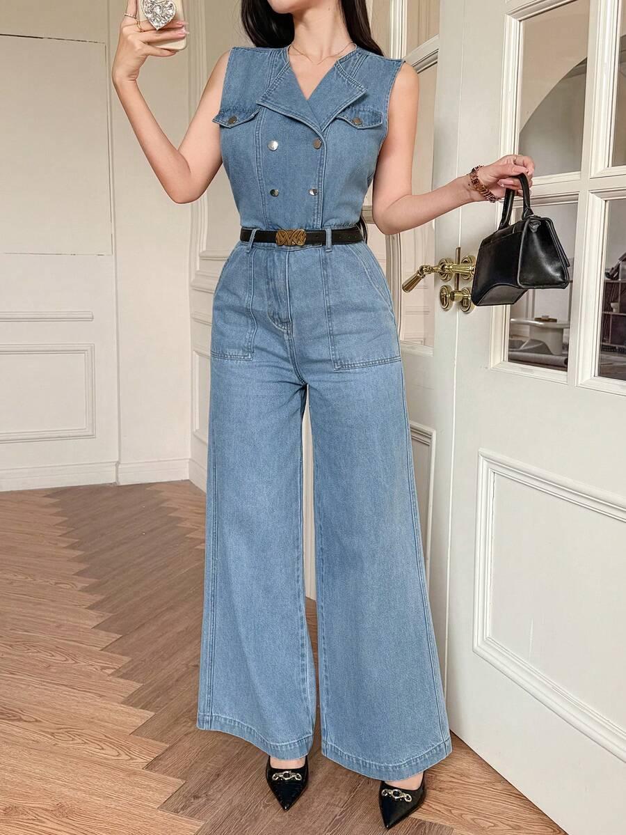 NIEBIESKI KOMBINEZON JEANS