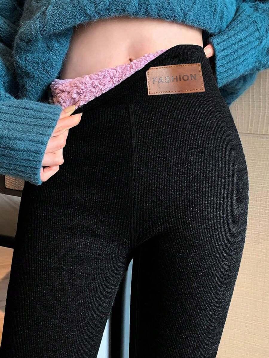CZARNE OCIEPLANE LEGGINSY WYSOKI STAN 