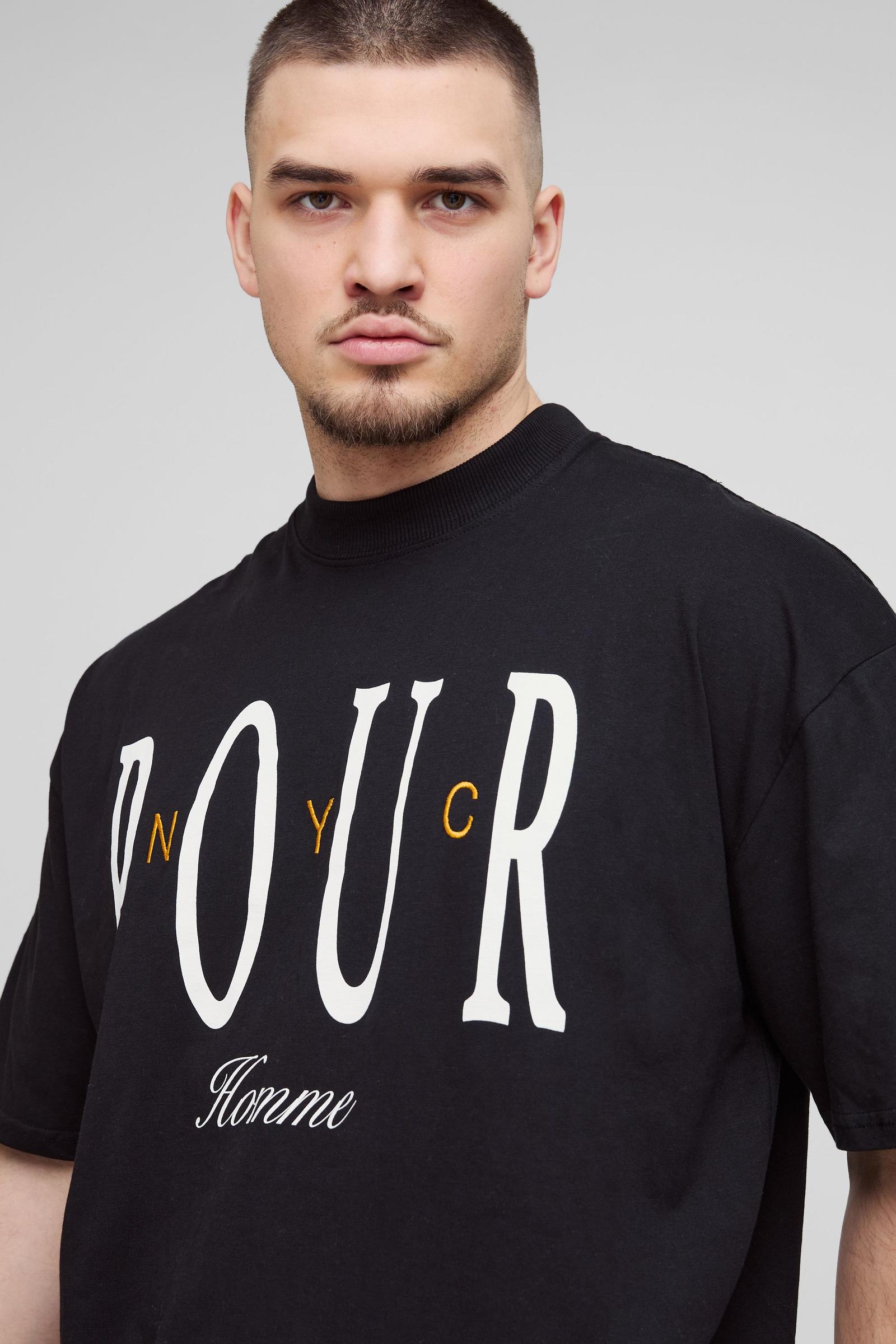 czarny t-shirt nadruk