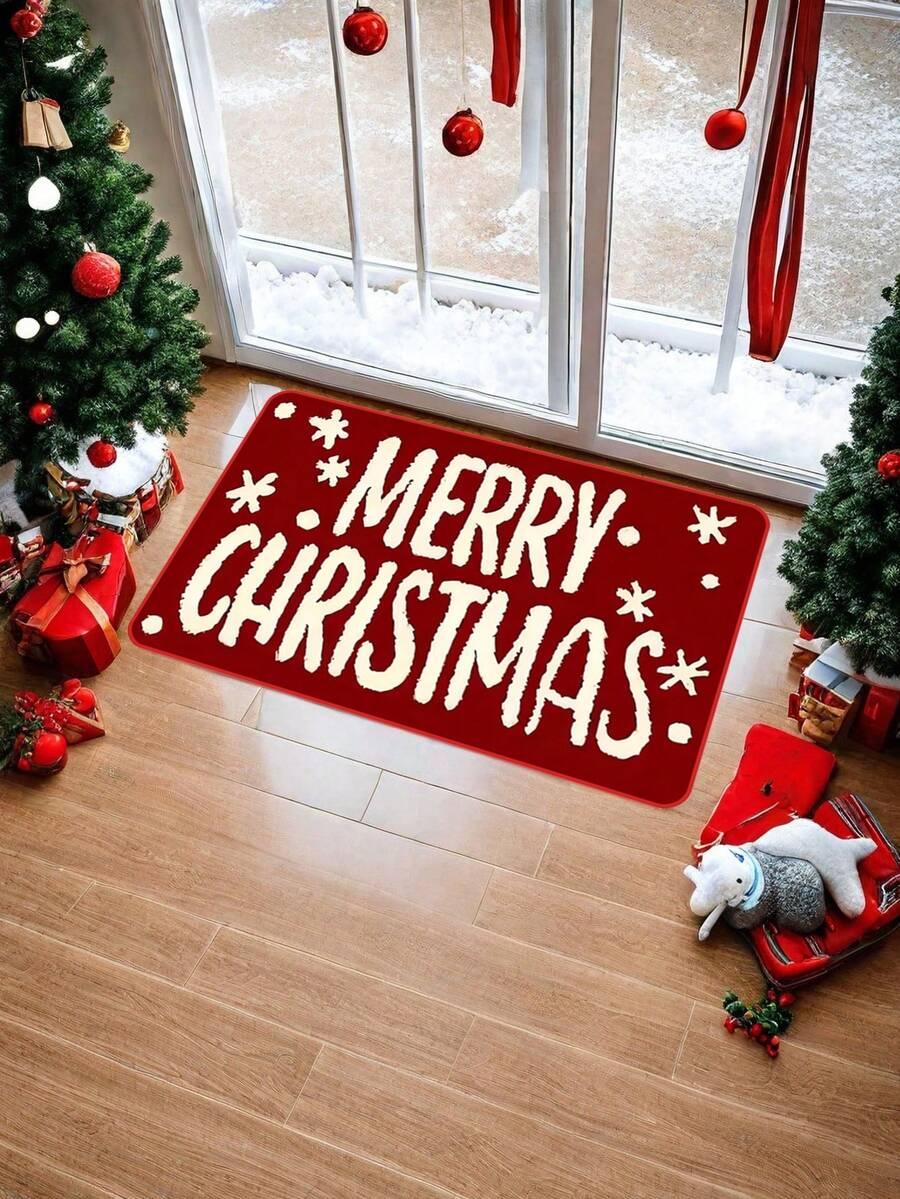 CZERWONA WYCIERACZKA NAPIS MERRY CHRISTMAS