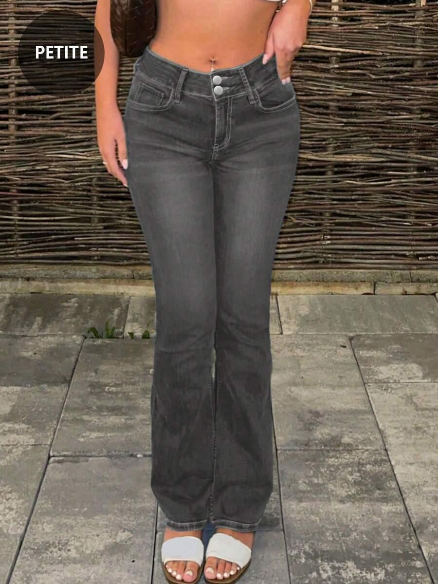 szare spodnie jeans dzwony