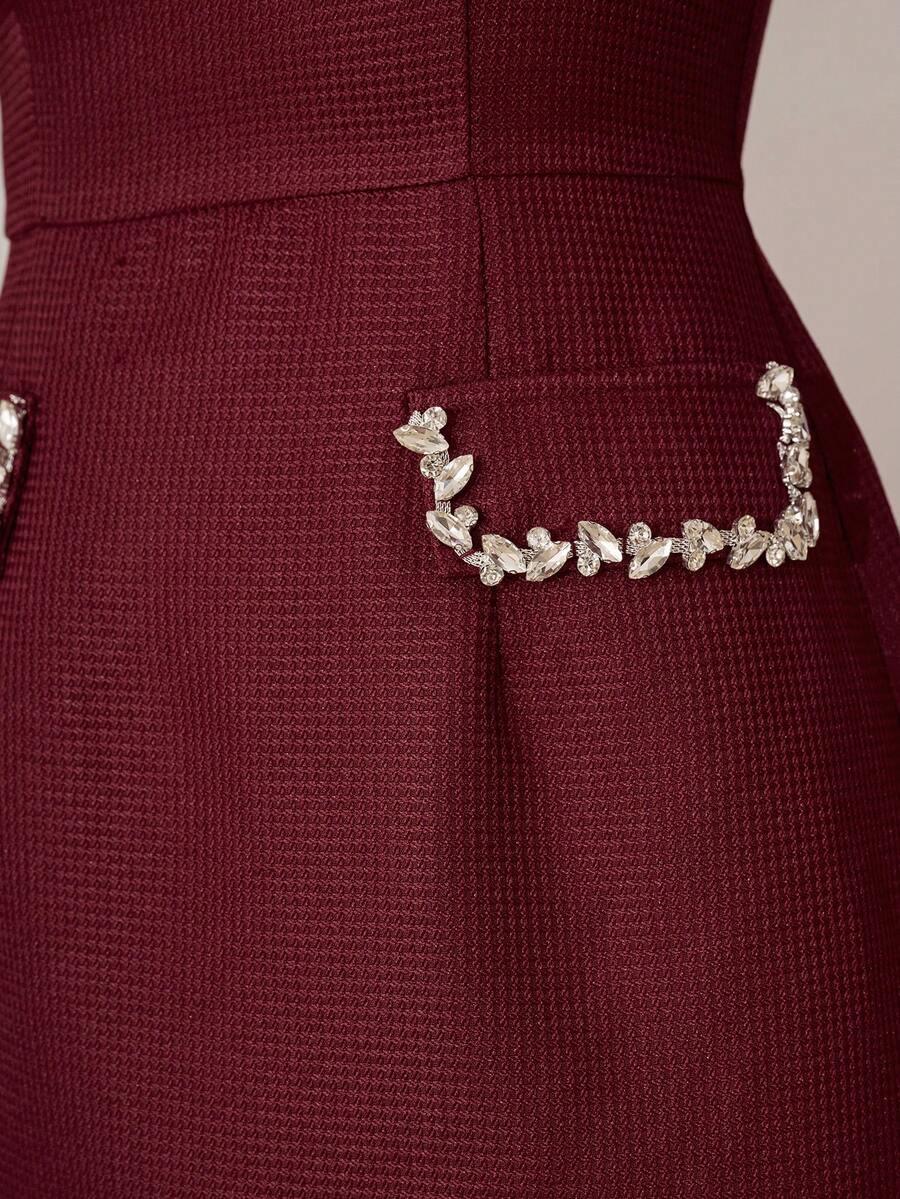 bordowa MINI SUKIENKA