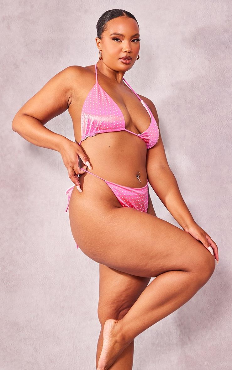 różowy dół od bikini zdobienia 
