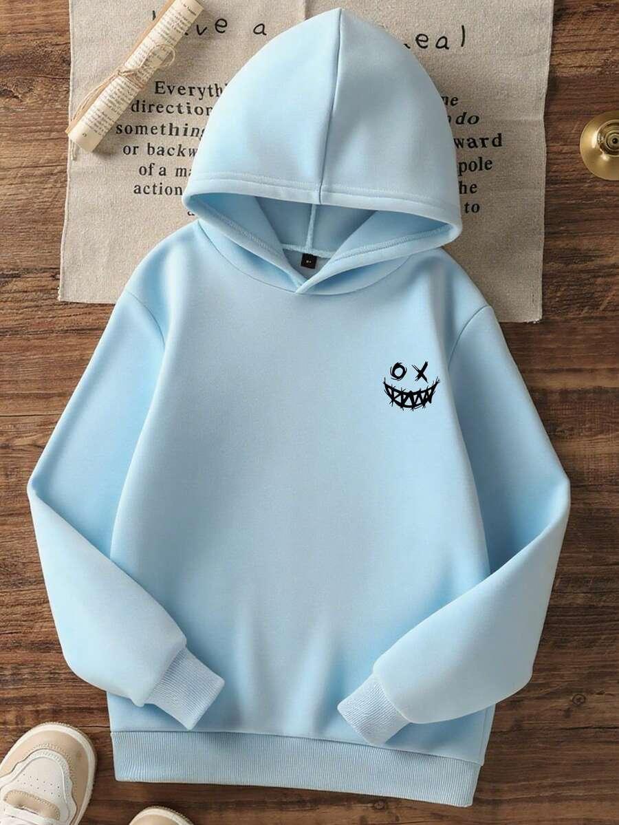niebieska bluza kaptur