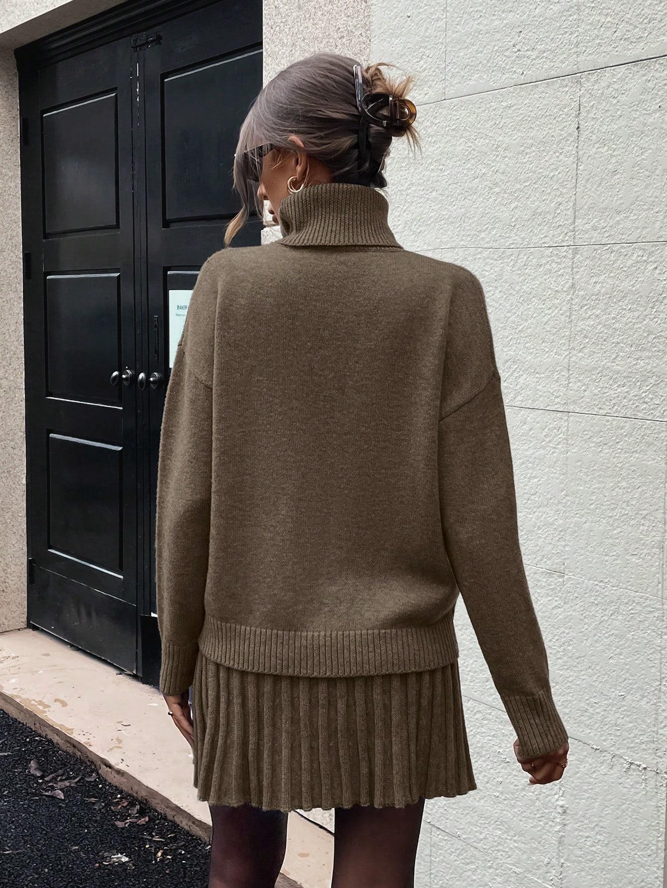  BRĄZOWY sweter golf