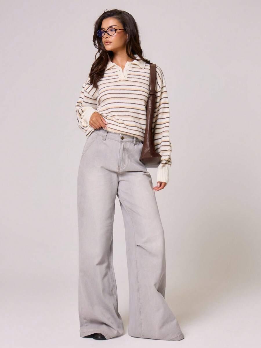 SWETER W PASKI GUZIKI
