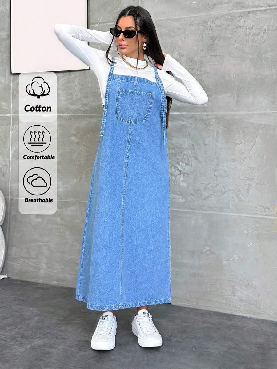 niebieska sukienka jeans