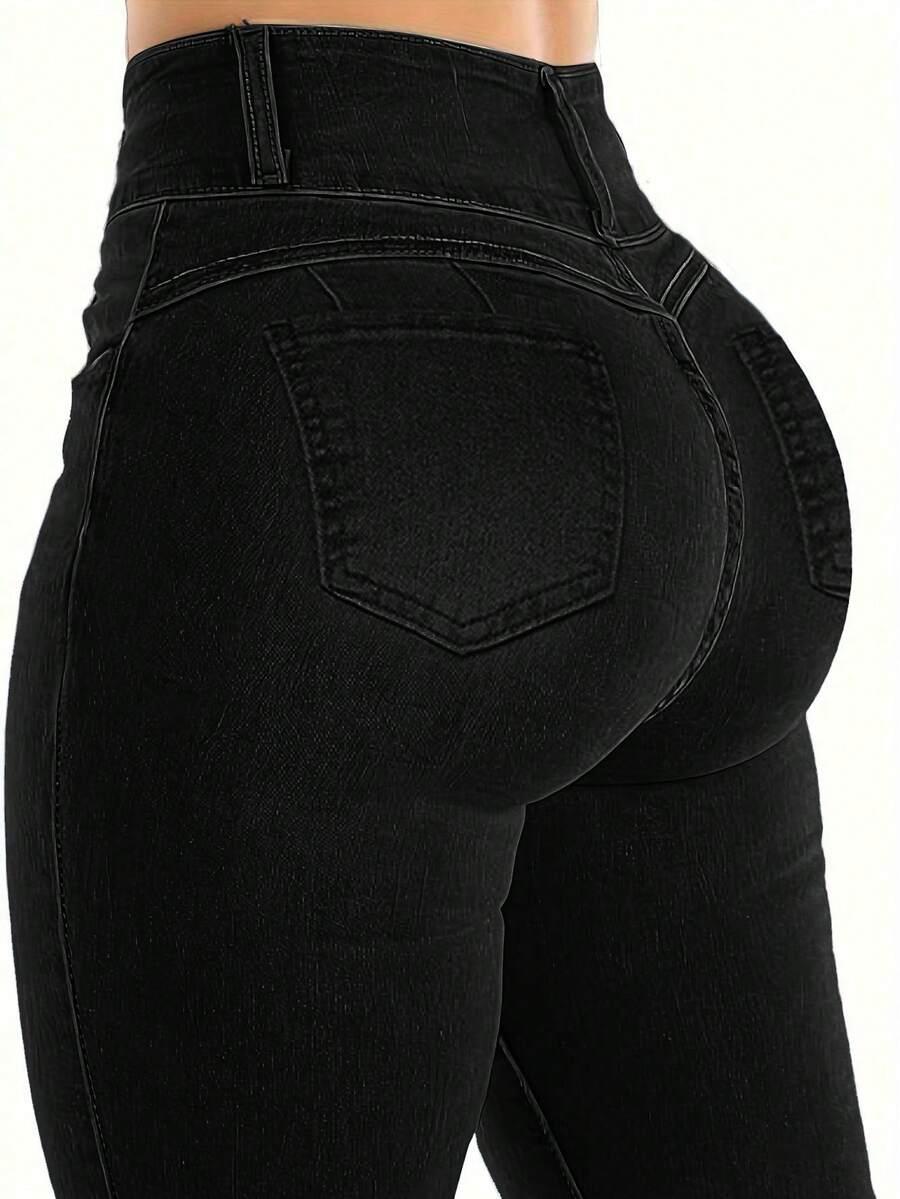 CZARNE SPODNIE JEANS