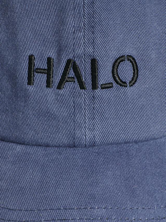niebieska czapka z daszkiem logo haft
