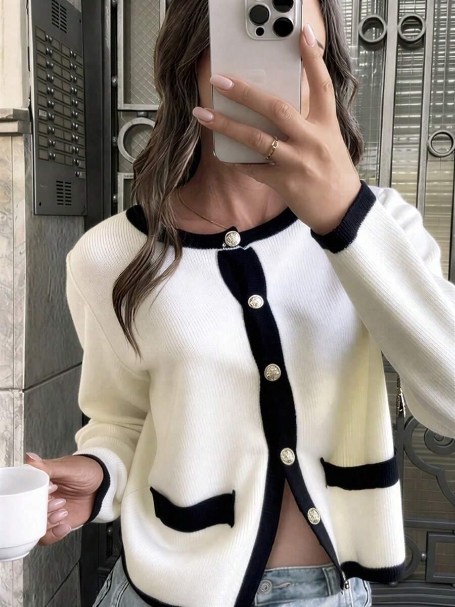SWETER KONTRAST GUZIKI