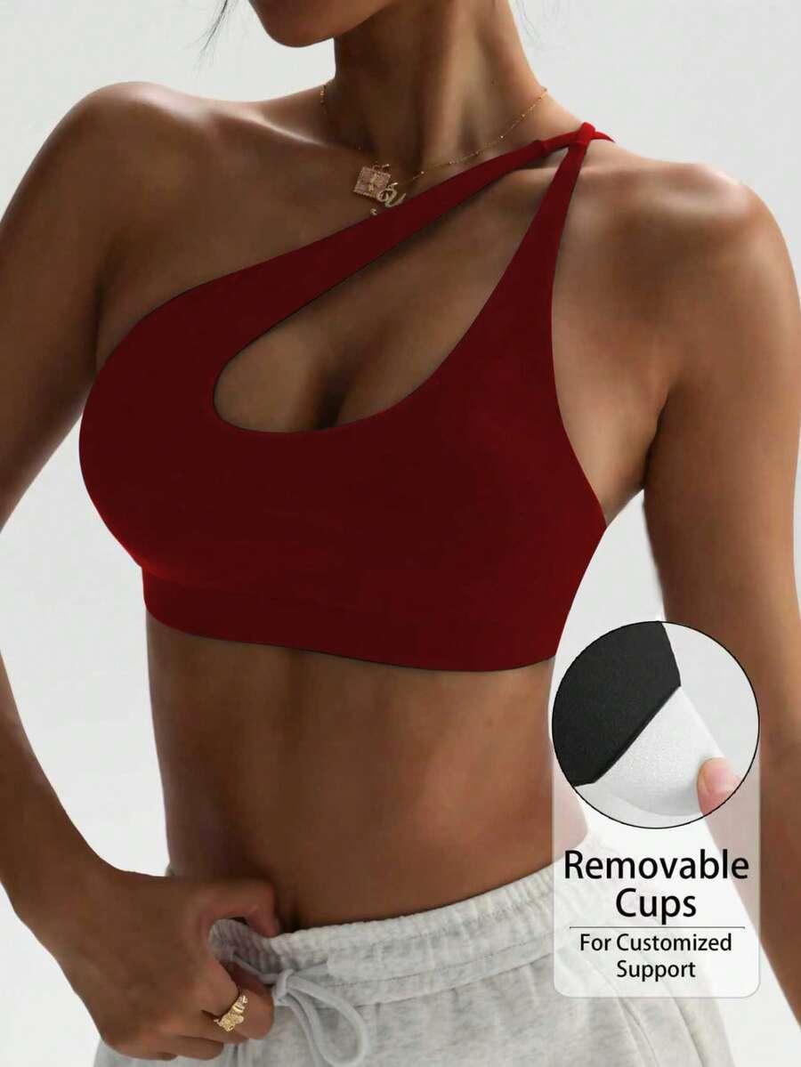 czerwony top asymetria 
