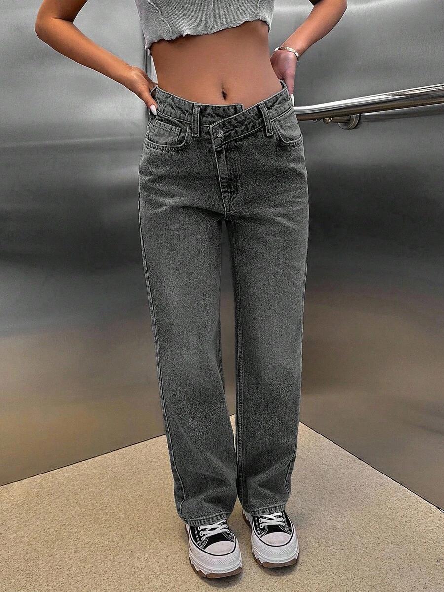SZARE SPODNIE JEANS 