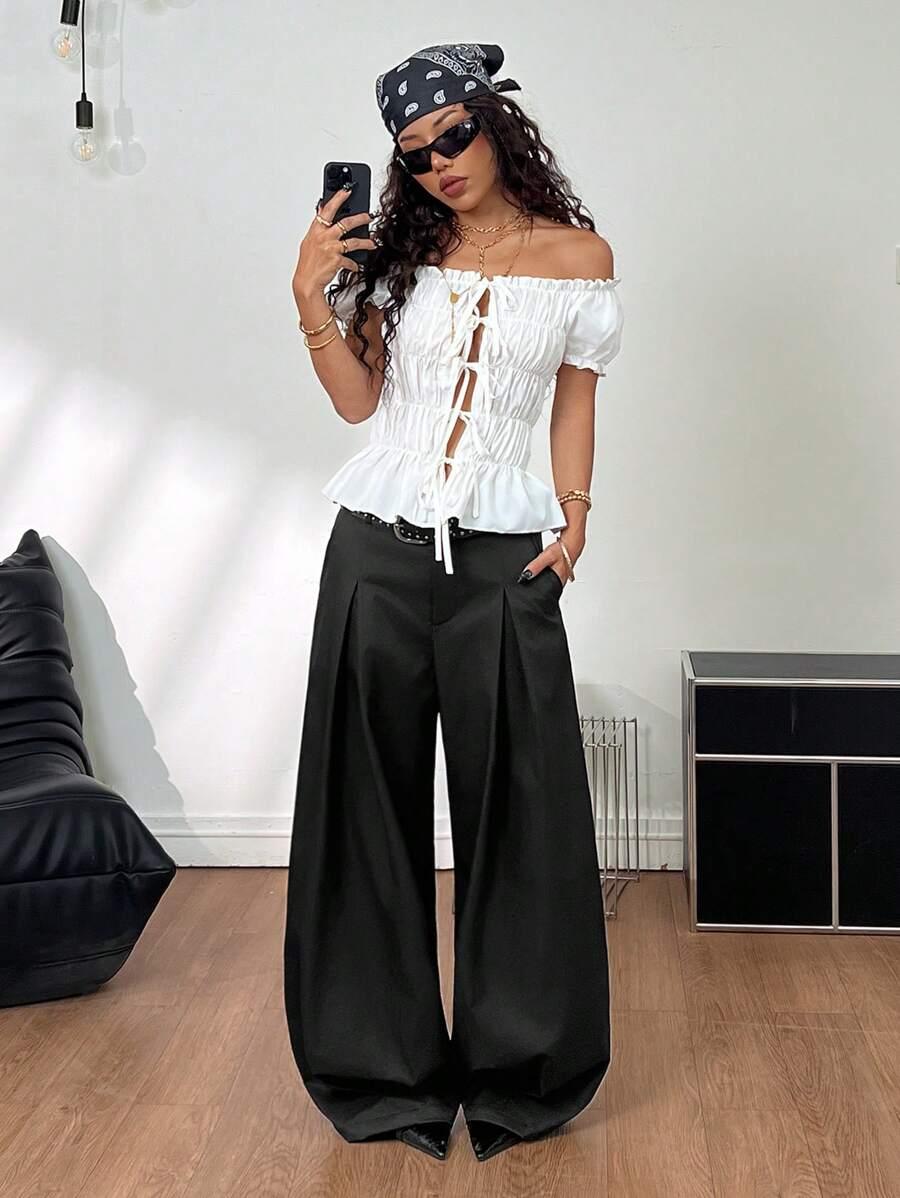 CZARNE SPODNIE CASUAL