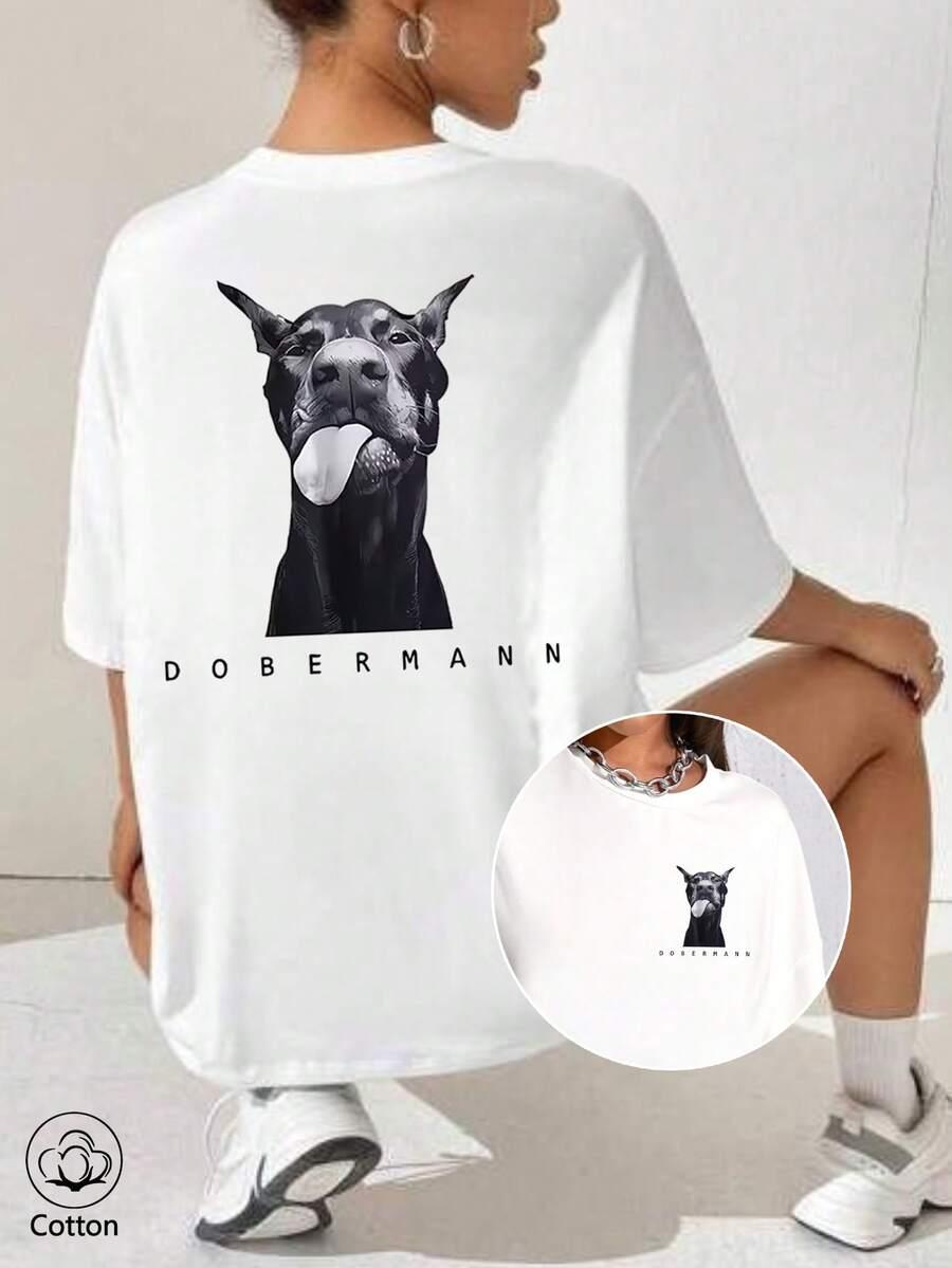 biały t-shirt nadruk