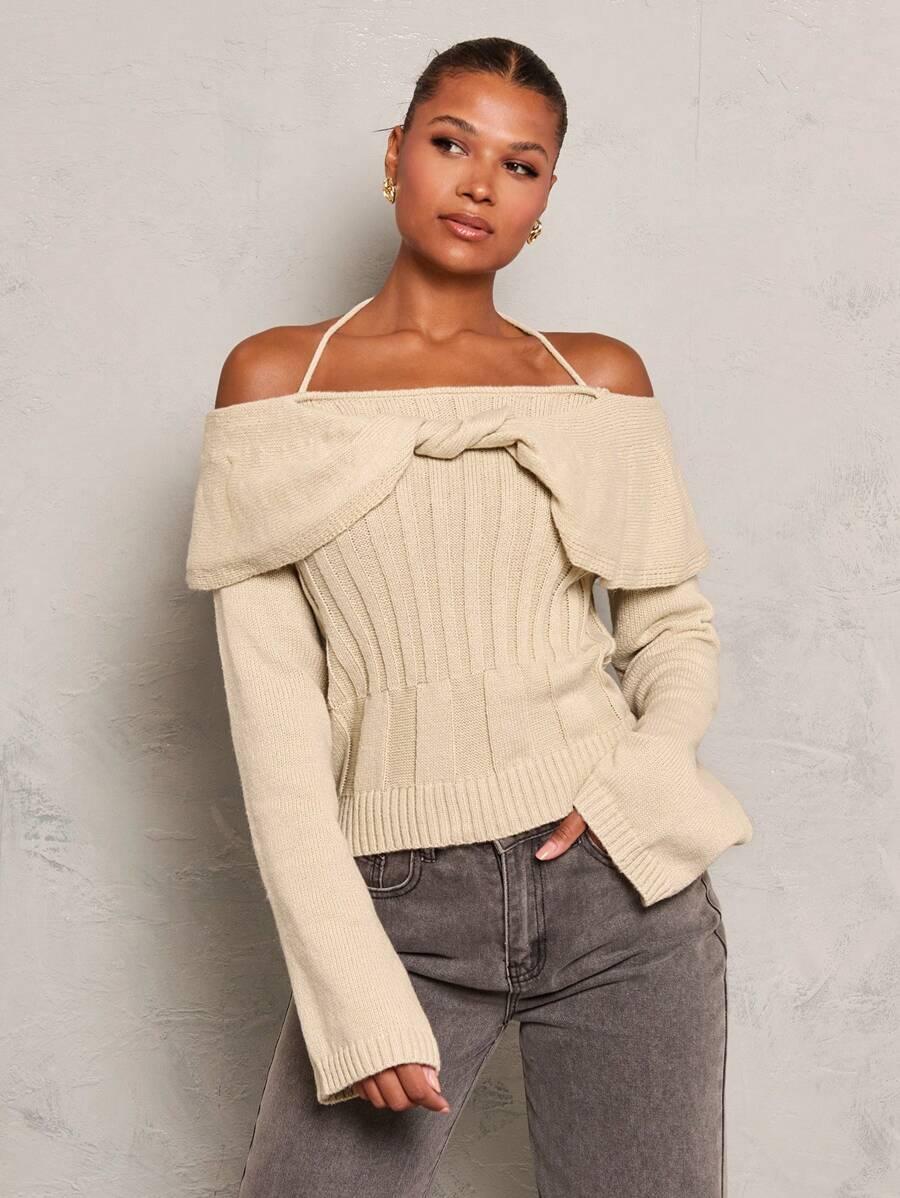  SWETER DAMSKI Z ODKRYTYMI RAMIONAMI 